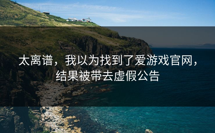 太离谱，我以为找到了爱游戏官网，结果被带去虚假公告
