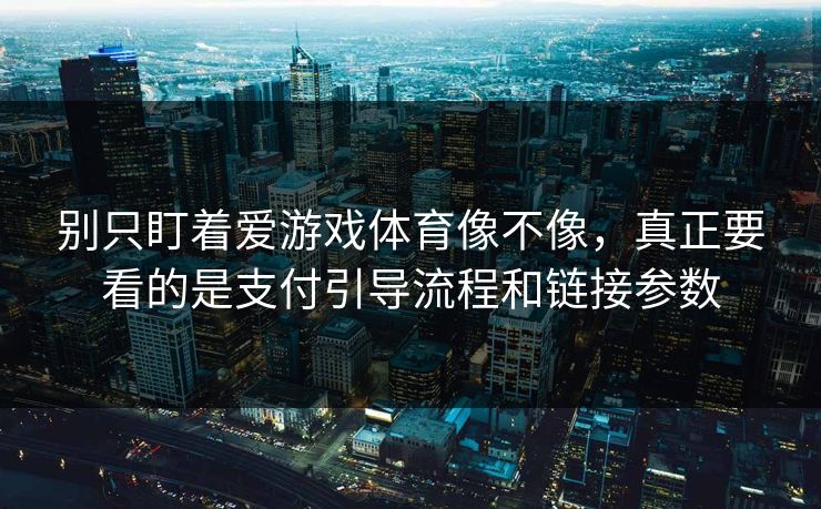 别只盯着爱游戏体育像不像，真正要看的是支付引导流程和链接参数