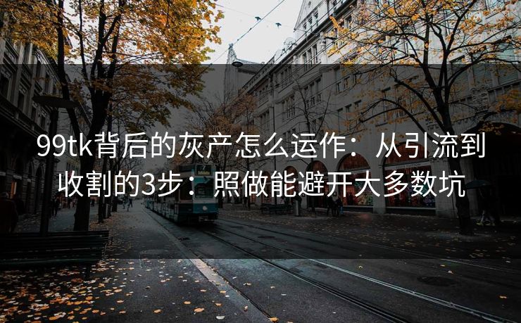 99tk背后的灰产怎么运作：从引流到收割的3步：照做能避开大多数坑